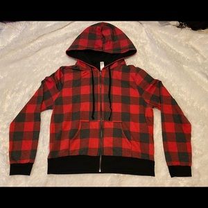 NO BOUNDARIES Flannel Zip Hoodie
